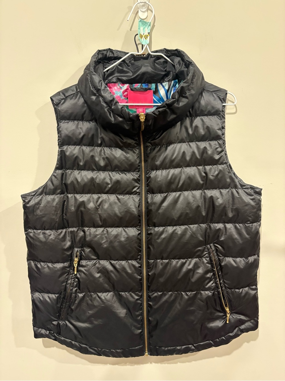 Lilly Pulitzer Puffer Vest Down Filled Black